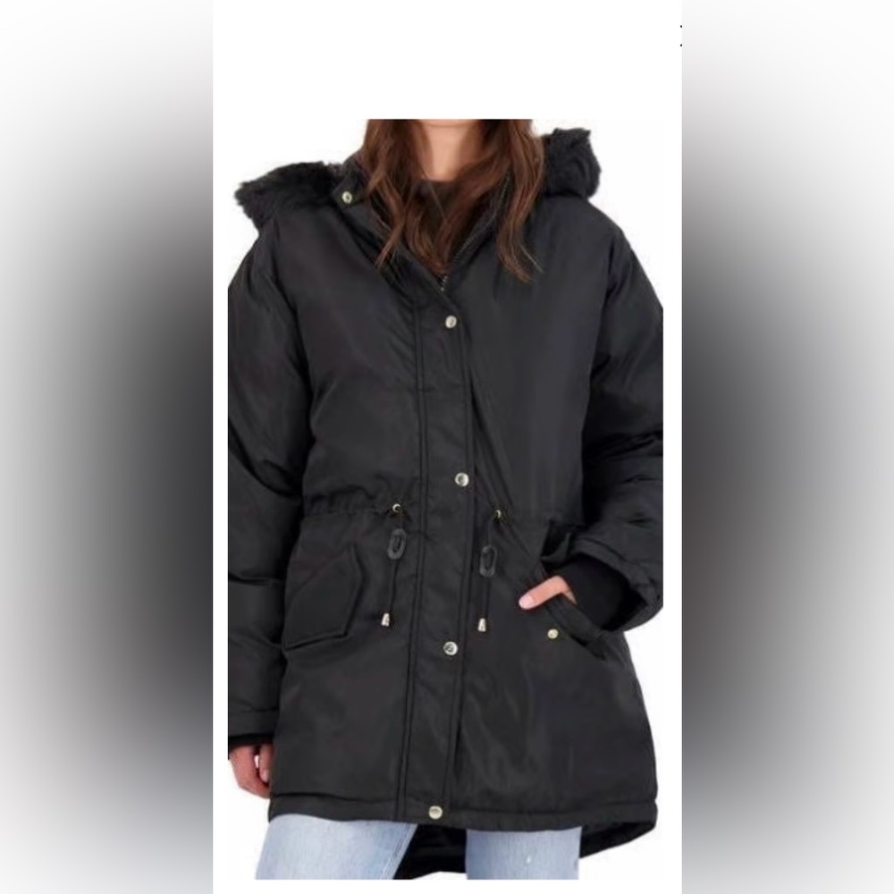 Adrienne Vittadini Women’s  Down puffer parka coat Size XS Dark Green Color